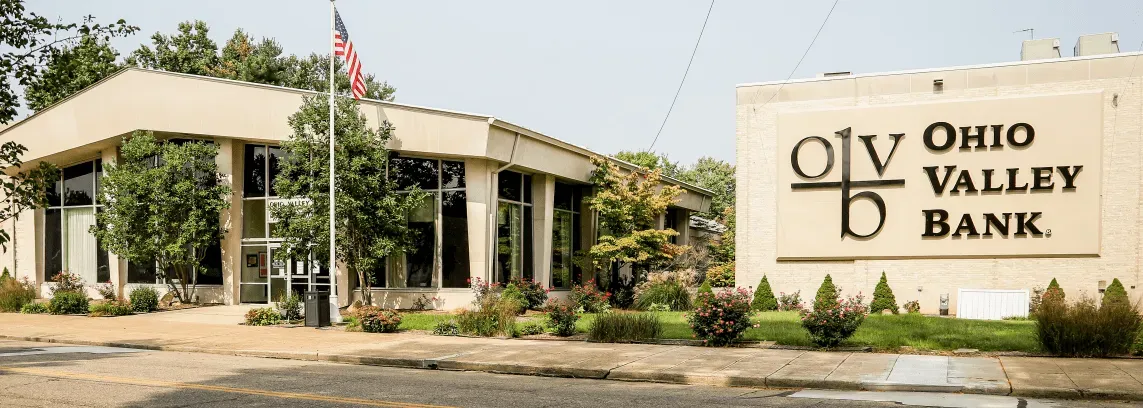 Ohio Valley Bank building exterior with the company sign.