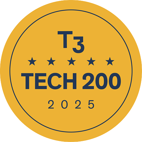T3 Tech 200 2025 badge