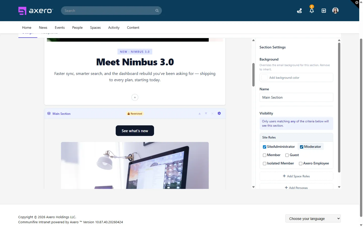 A finished newsletter composed from content blocks