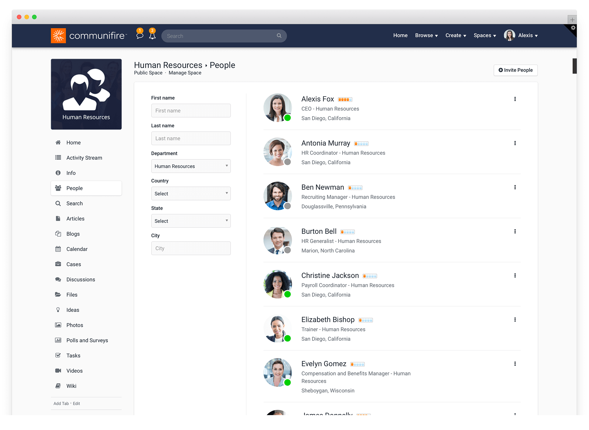 team collaboration - people directory