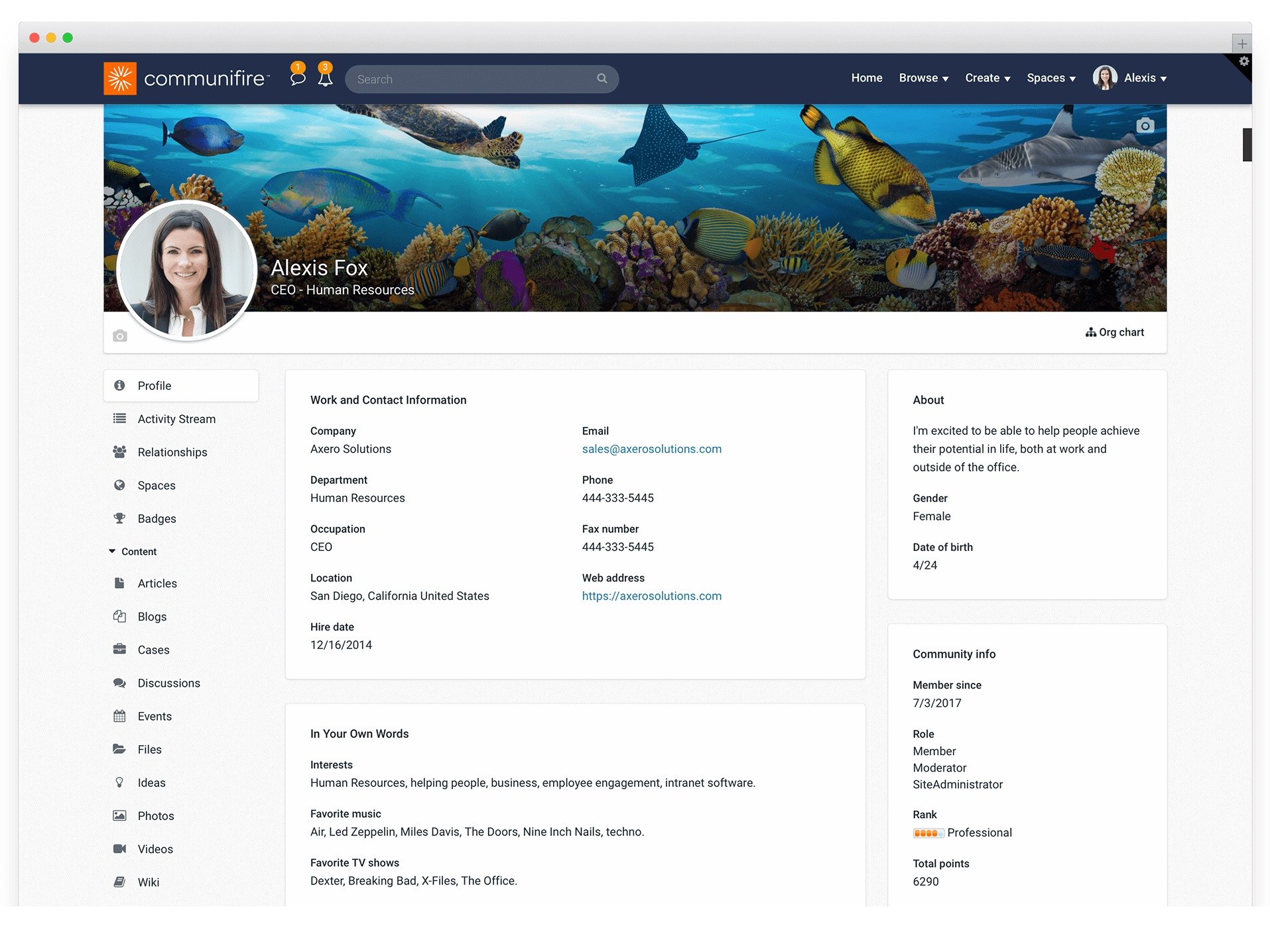 intranet best practices - employee profile and admin