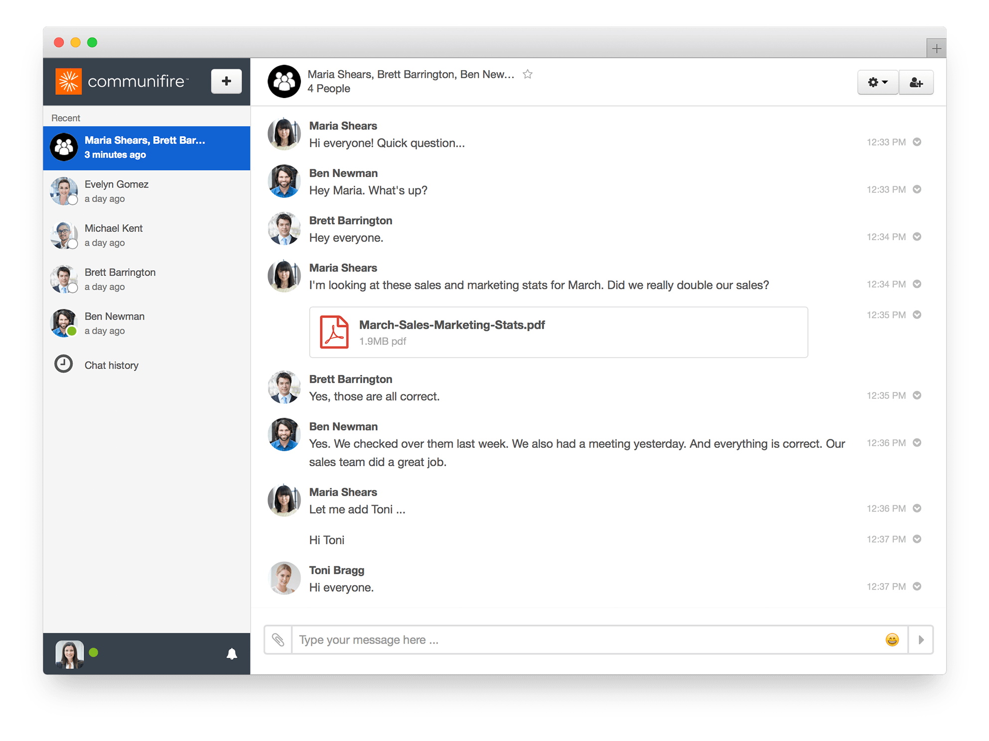 intranet features - chat and direct messaging