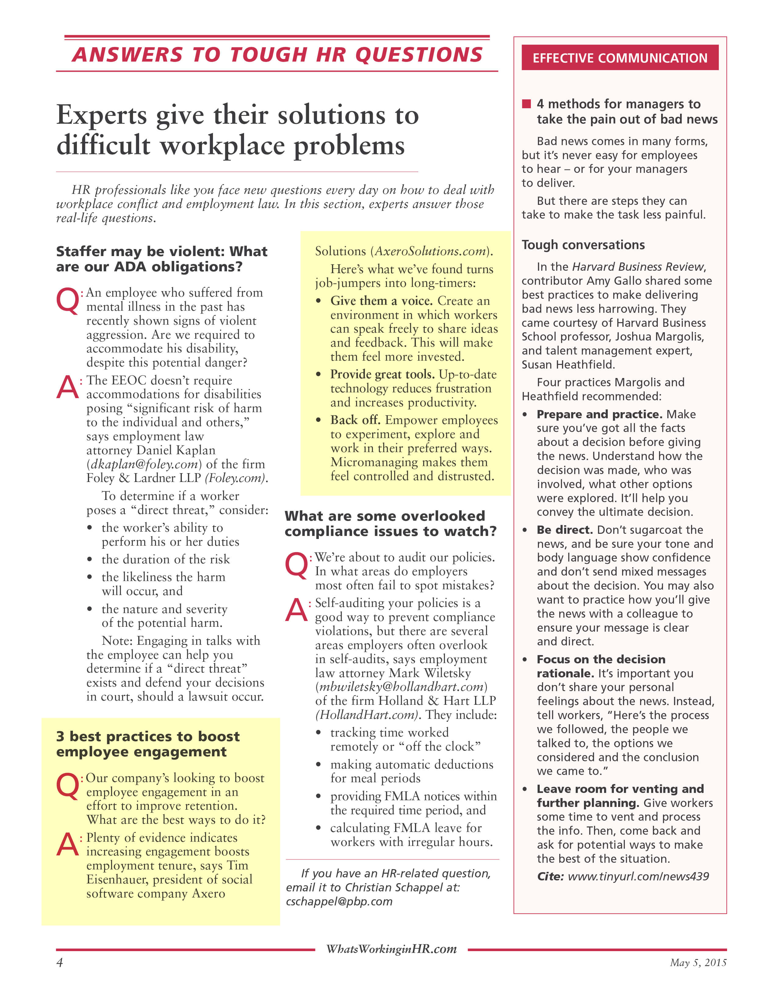 what's working in hr - may 2015