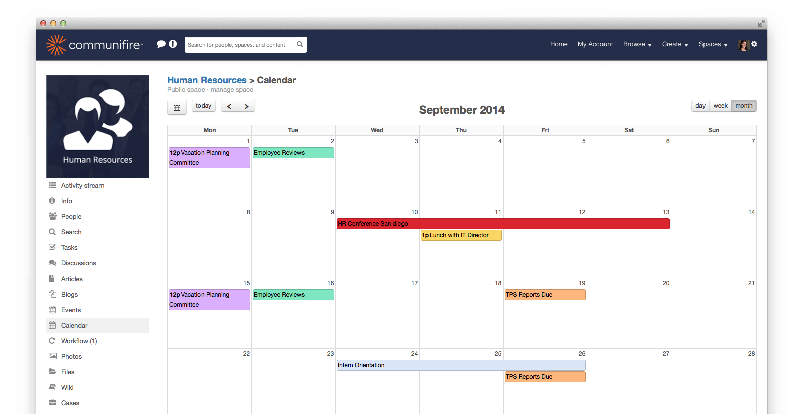 intranet calendars