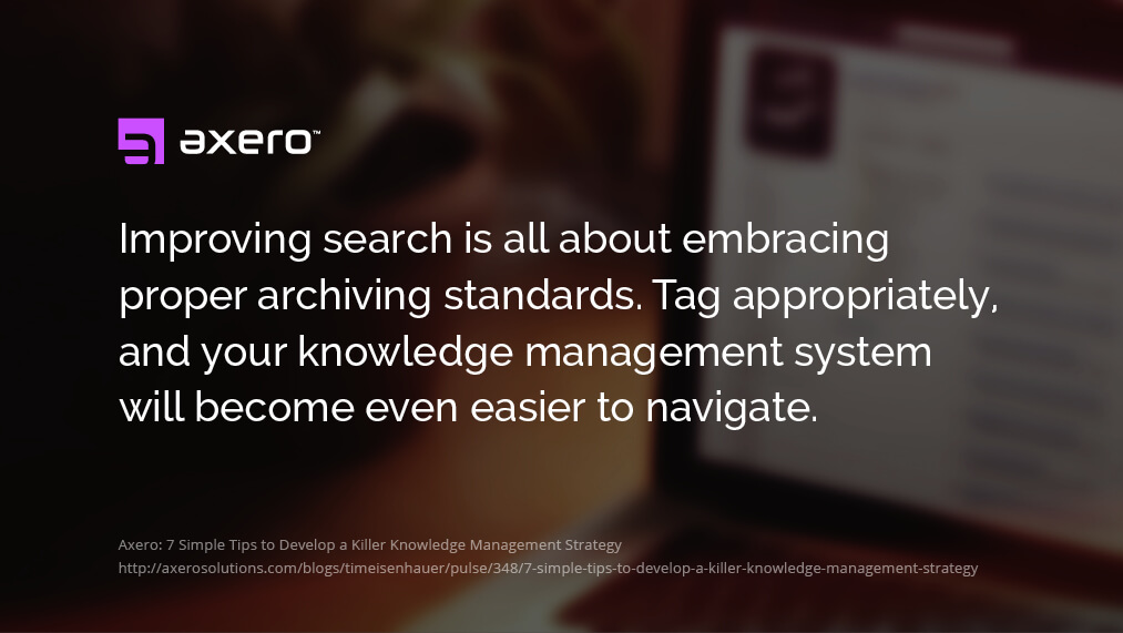 knowledge management strategy search and tag