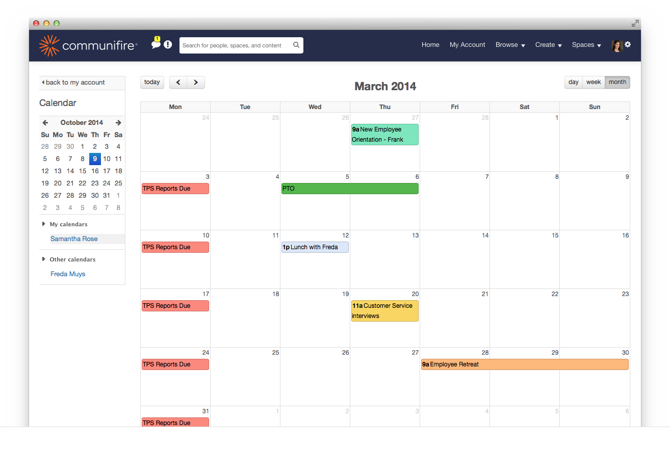 ASP.NET Calendars & Event Management