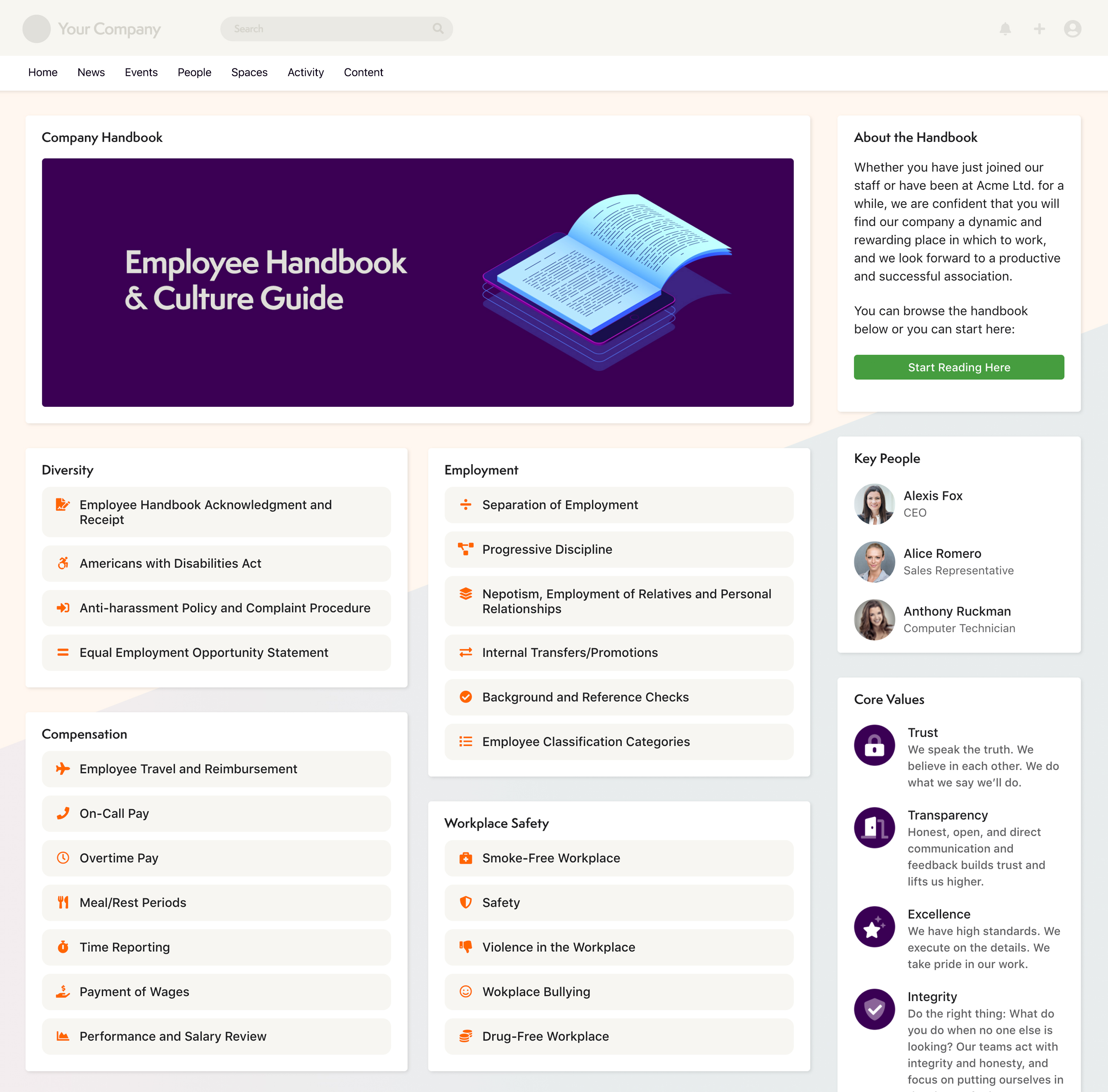 knowledge bases - employee handbook