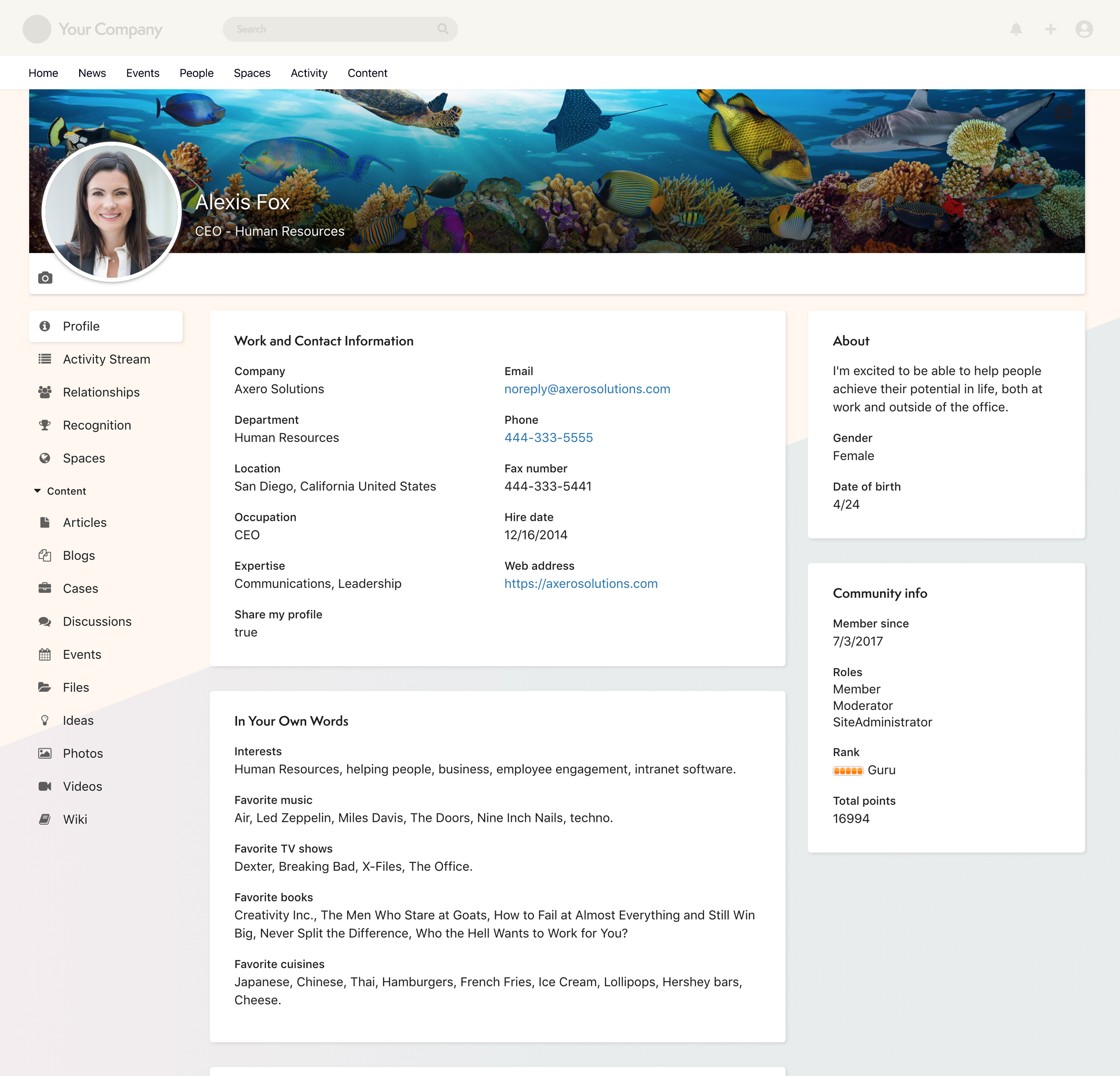 knowledge sharing tools - employee profiles
