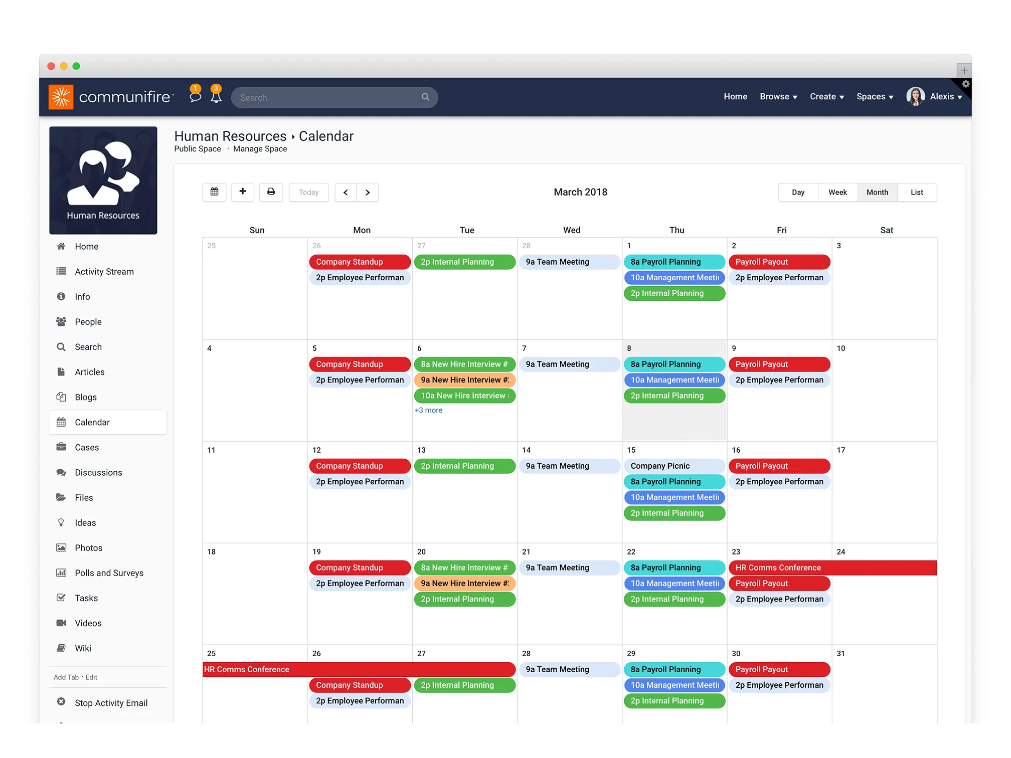 company intranet ideas - intranet calendars