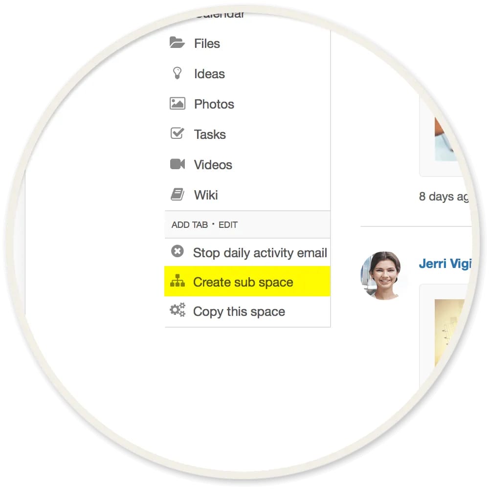 create a sub space - digital workplace solutions