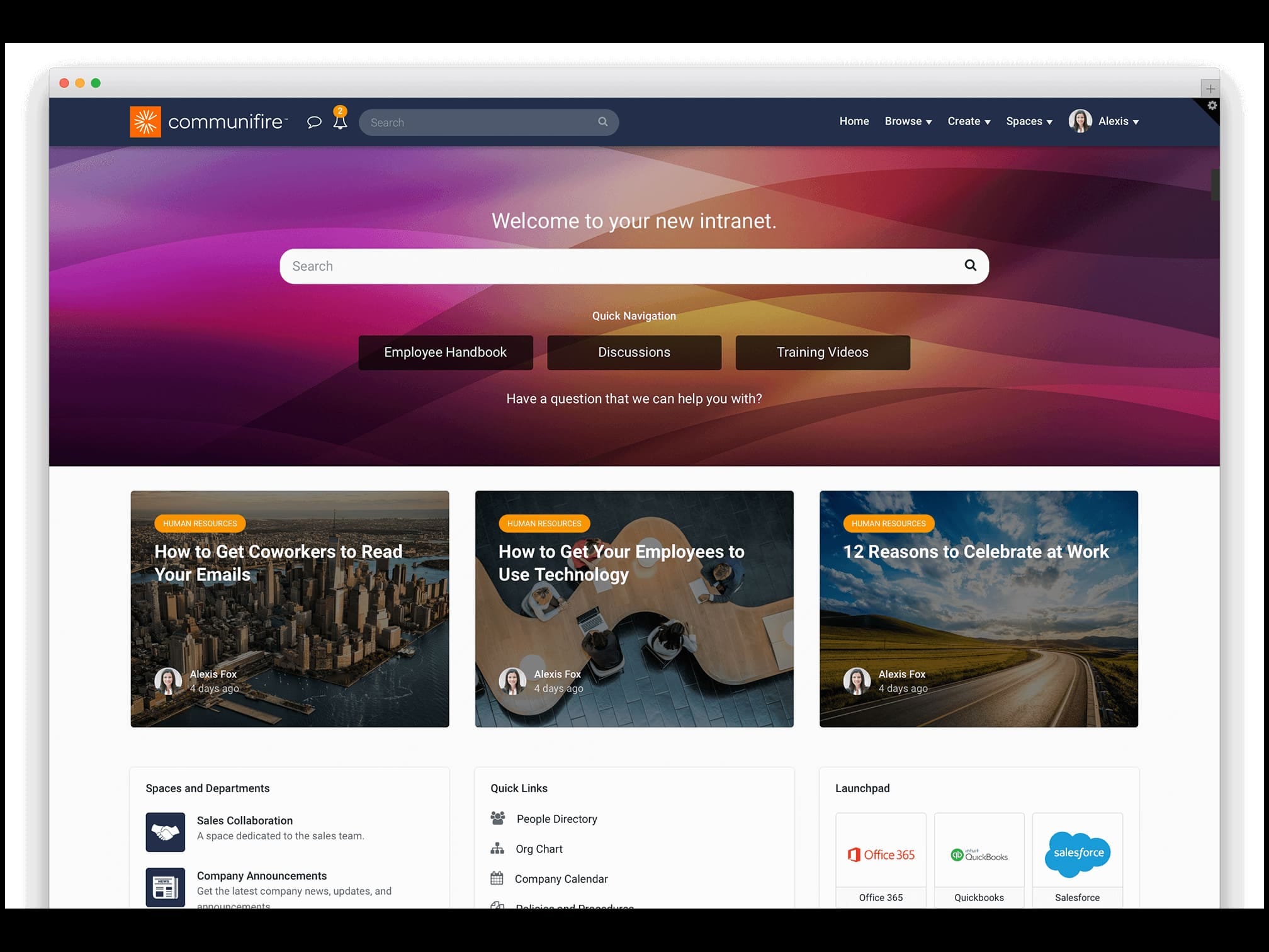 intranet homepage