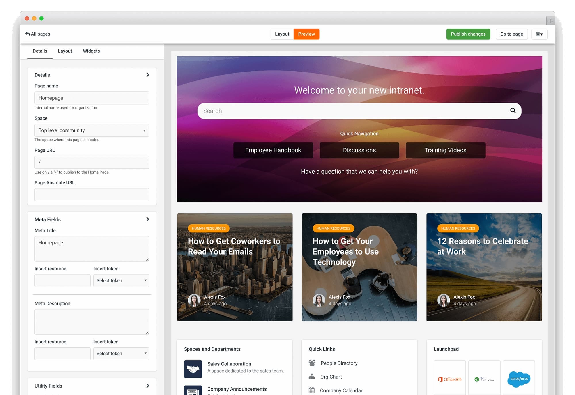 company intranet examples