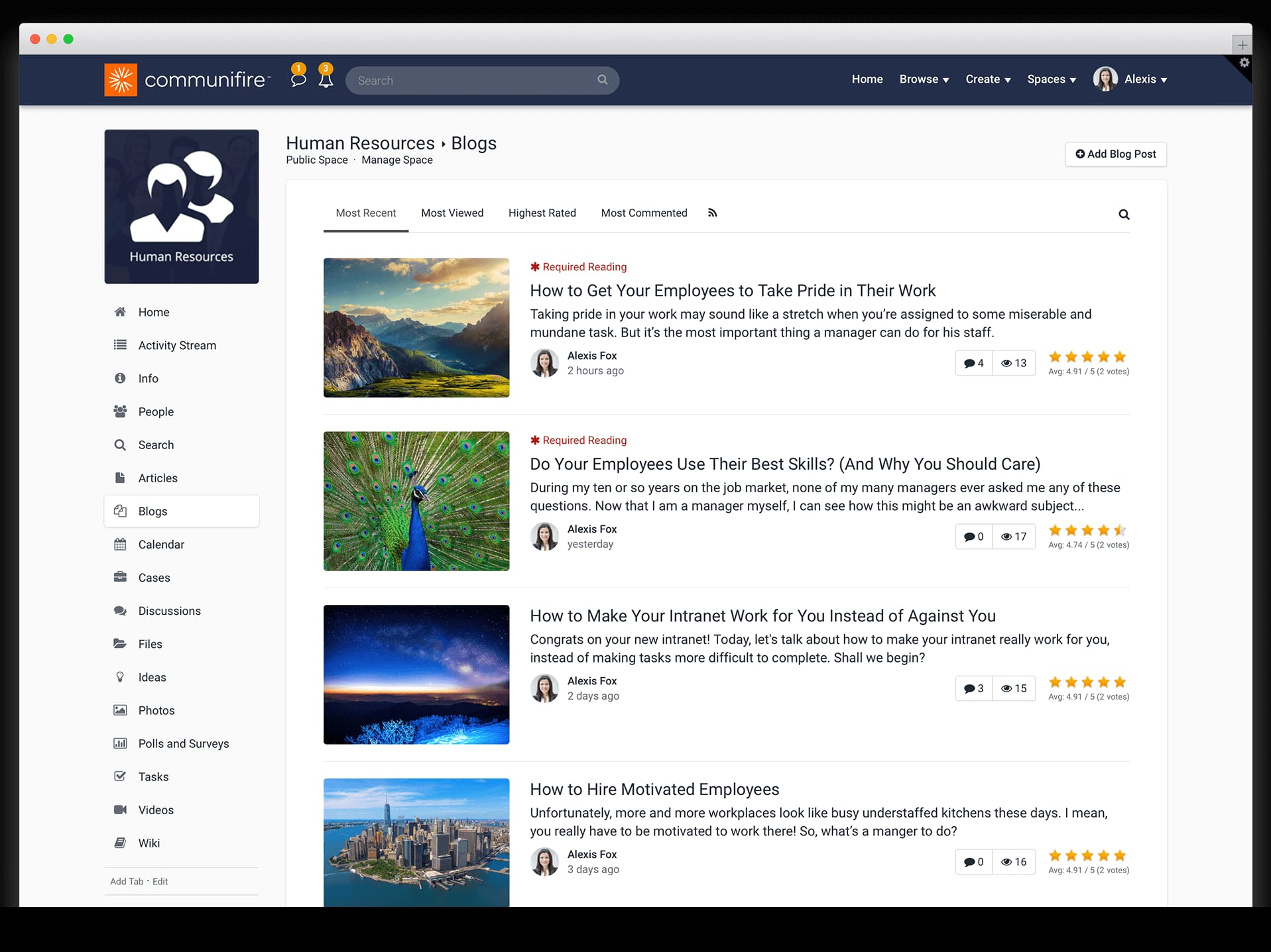 corporate intranet - business blogging
