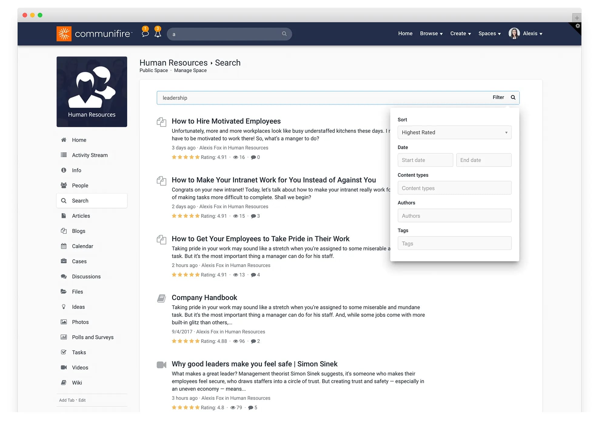 digital workspaces search