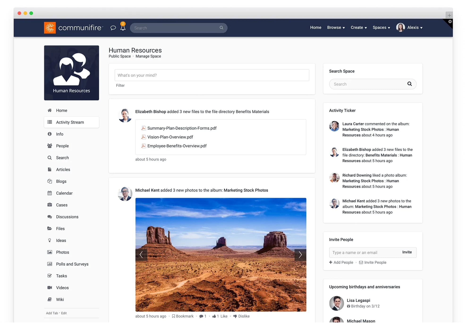 digital workplace solutions - activity stream
