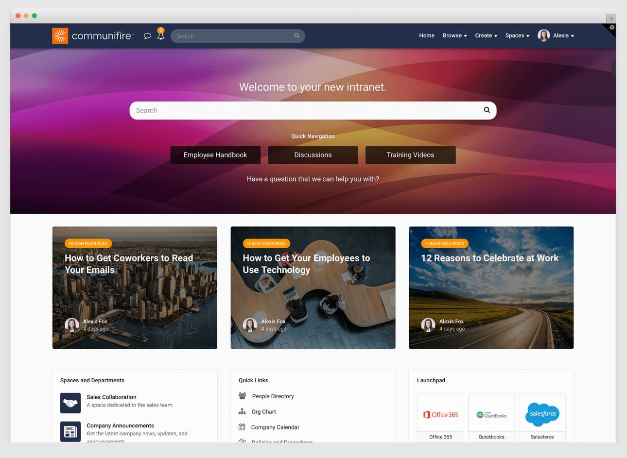 intranet homepage - newsletter