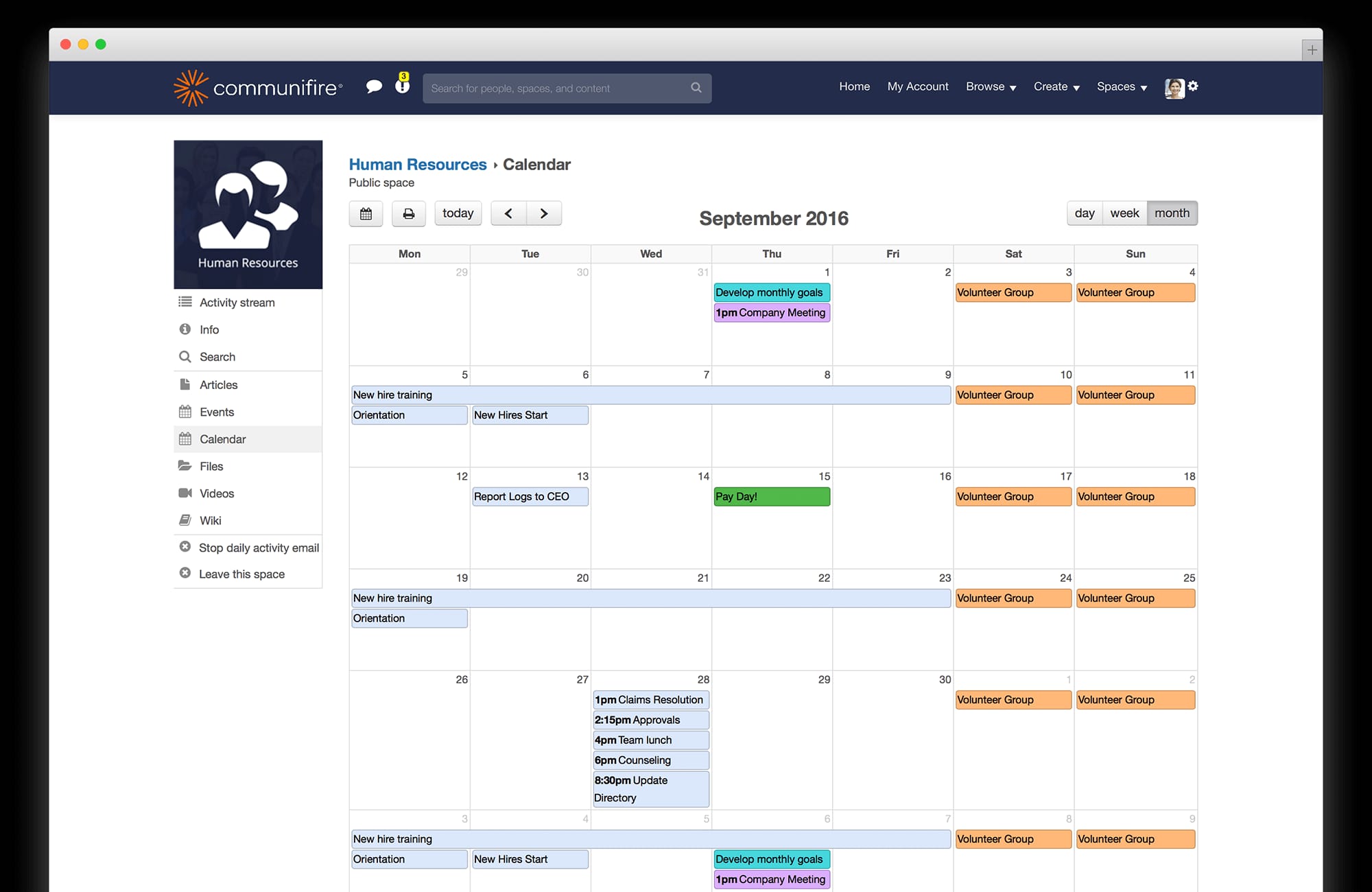 intranet tools - calendars