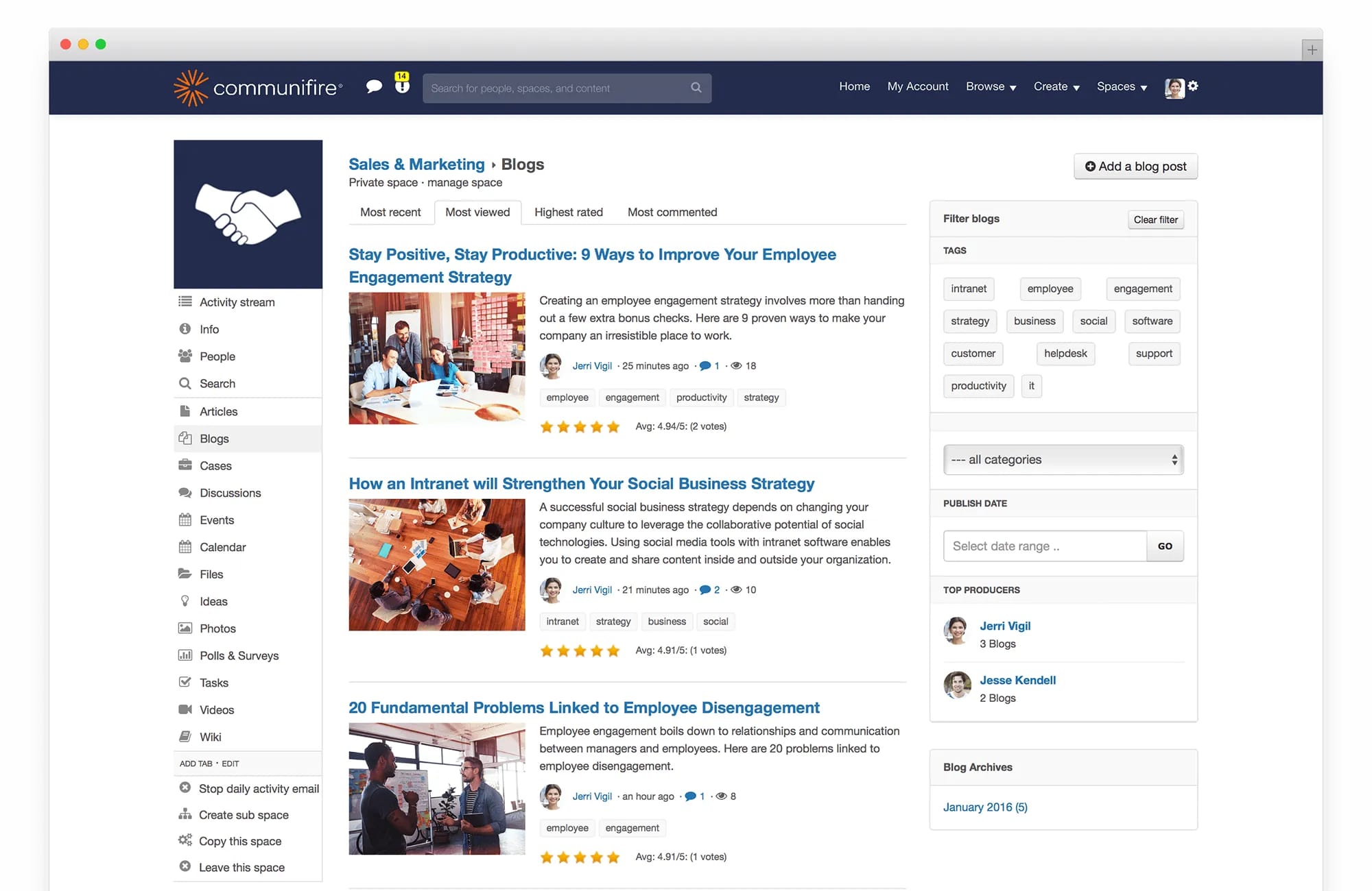 business blogging software