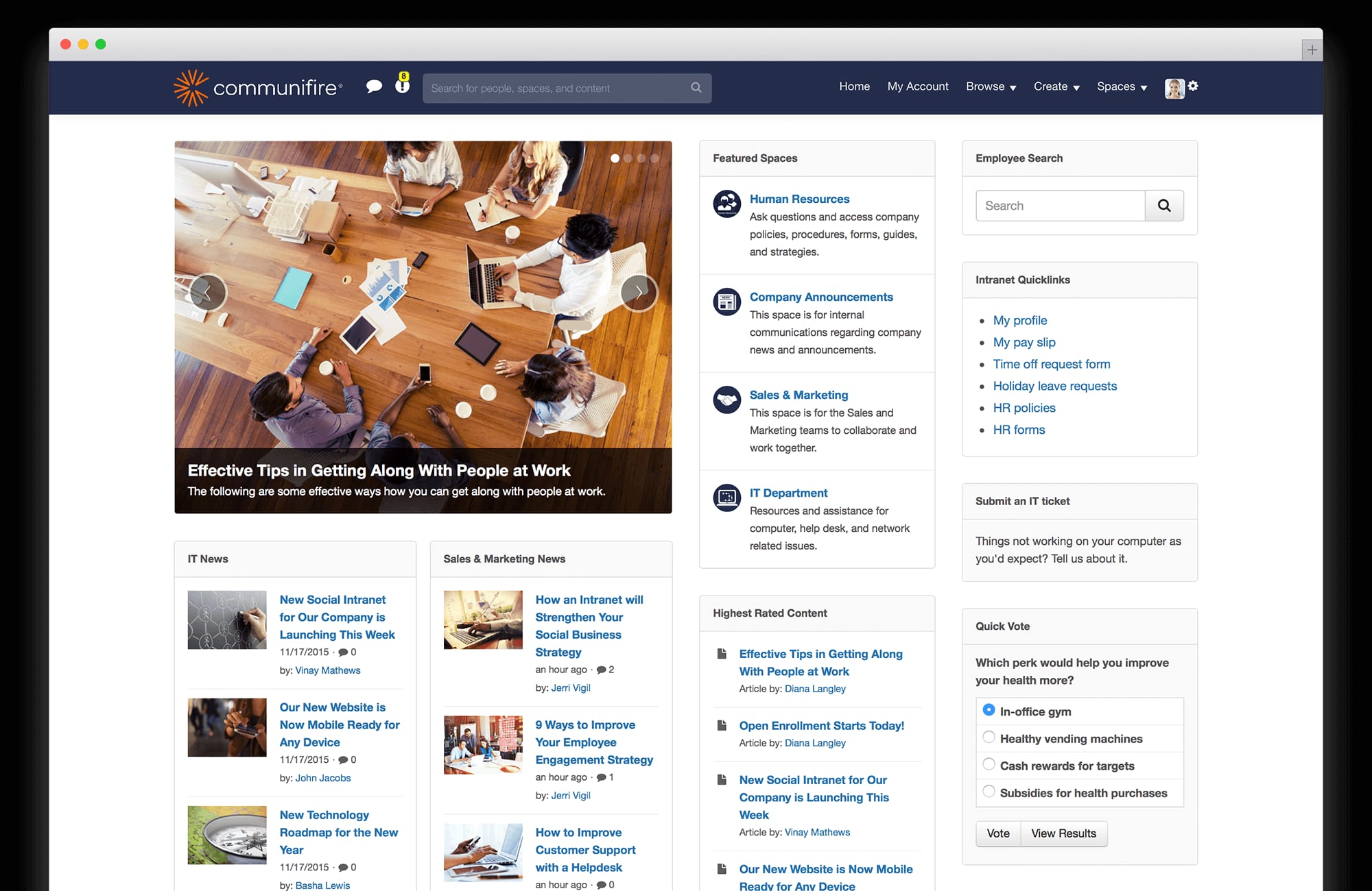 hr intranet tips - news homepage