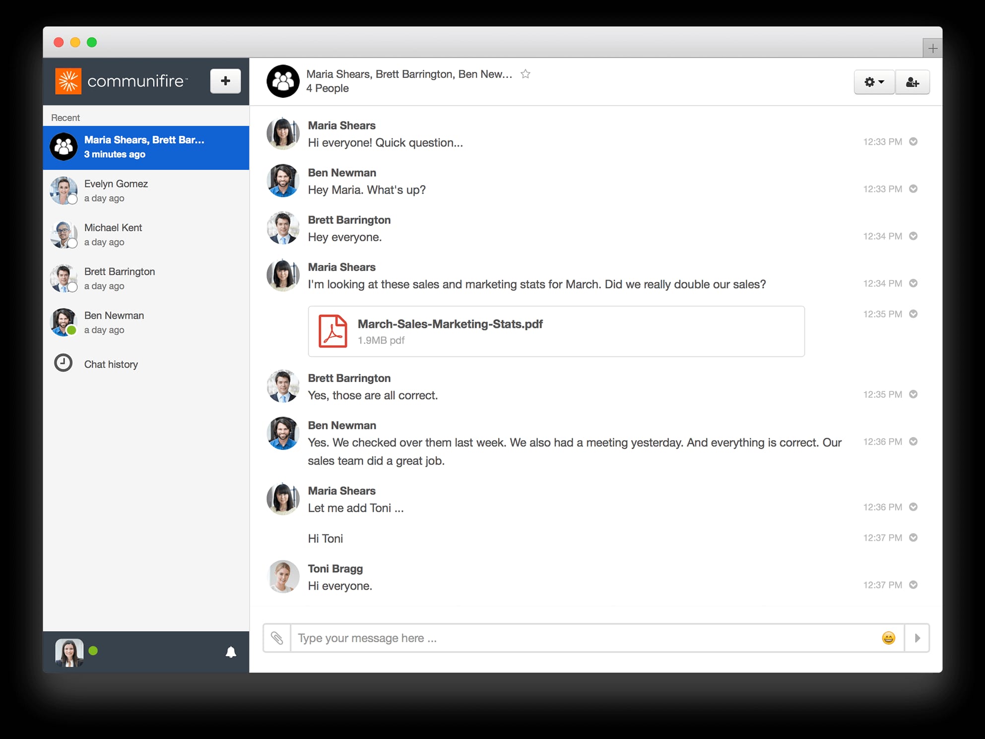 employee recognition - intranet chat