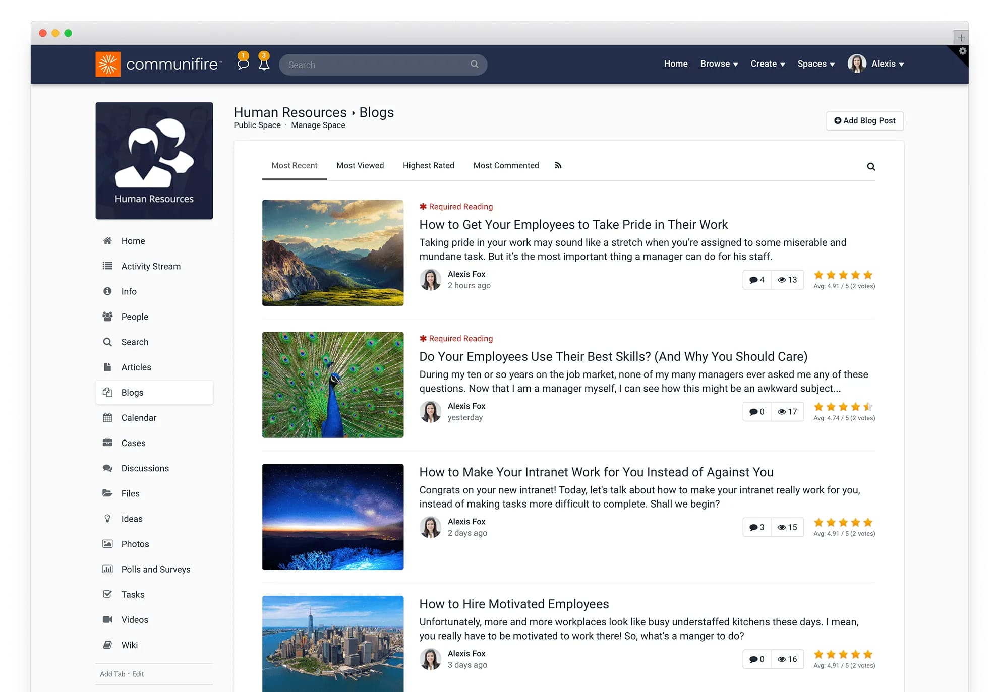 intranet software blogs