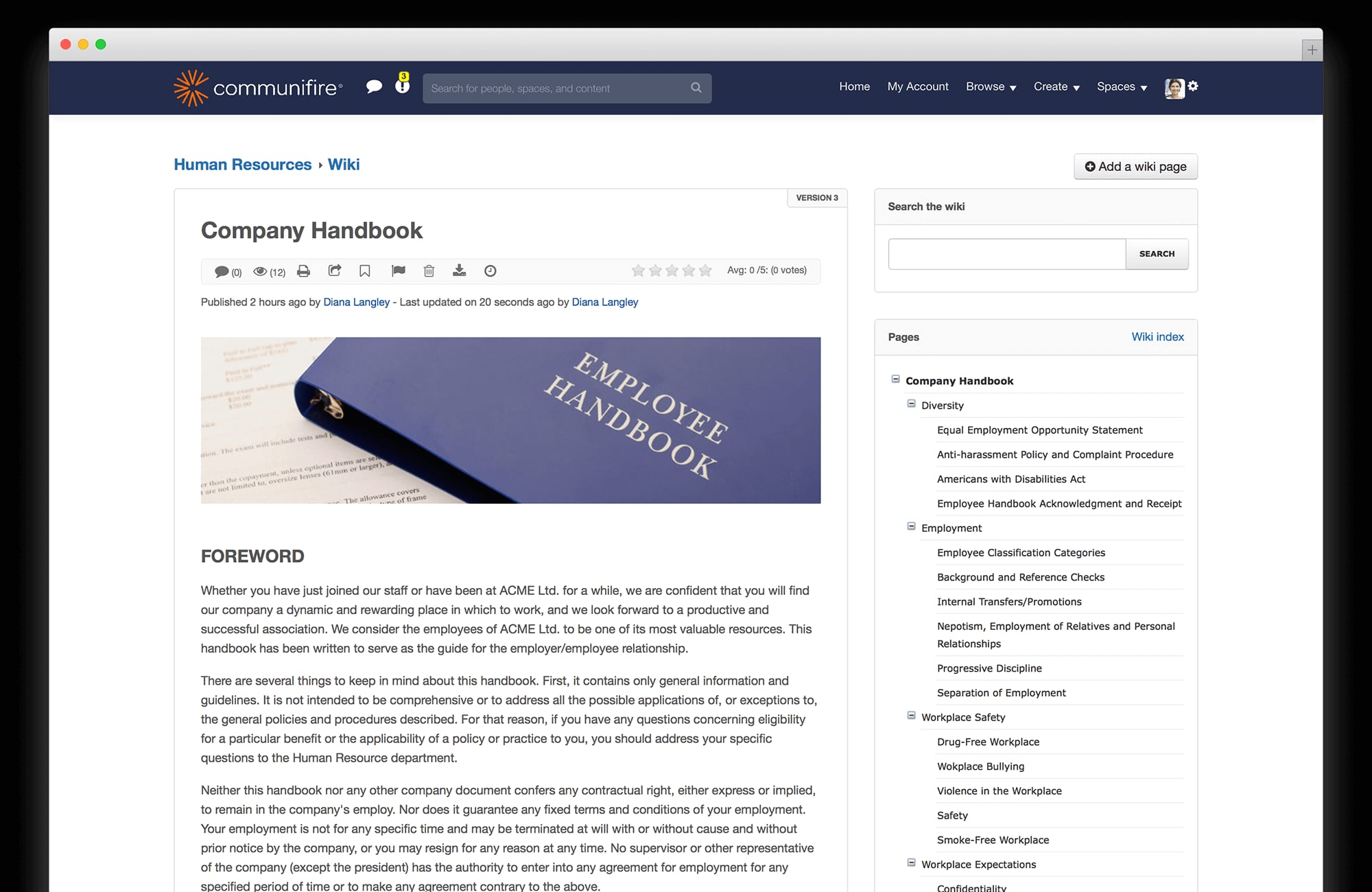intranet knowledge management - wiki