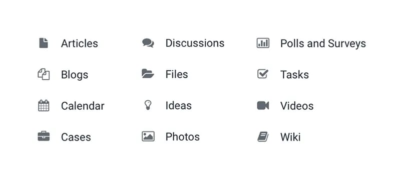 intranet homepage - content types