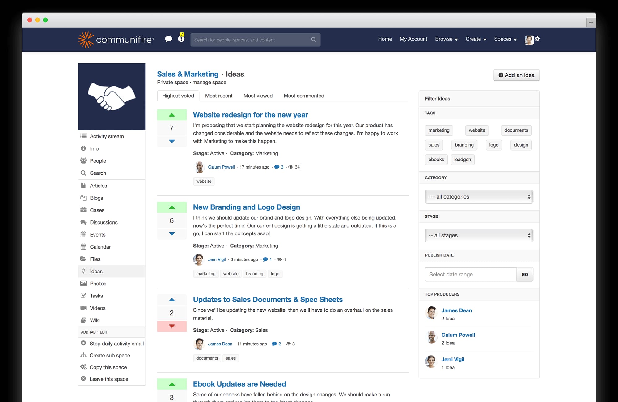 intranet file sharing - ideation tools and techniques