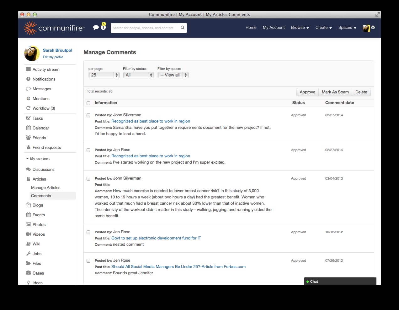 intranet moderation