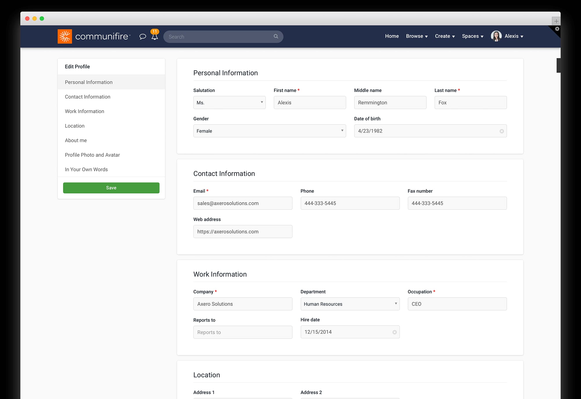 employee profiles
