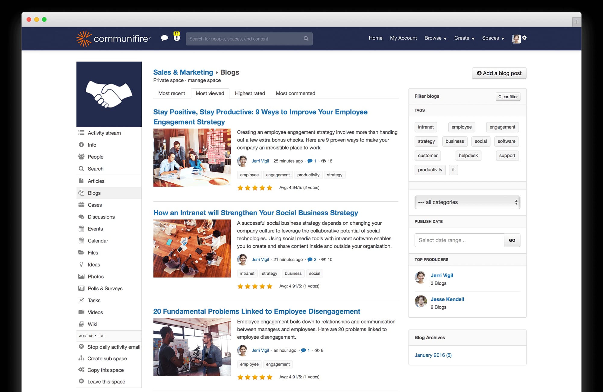 successful intranet - business blogging