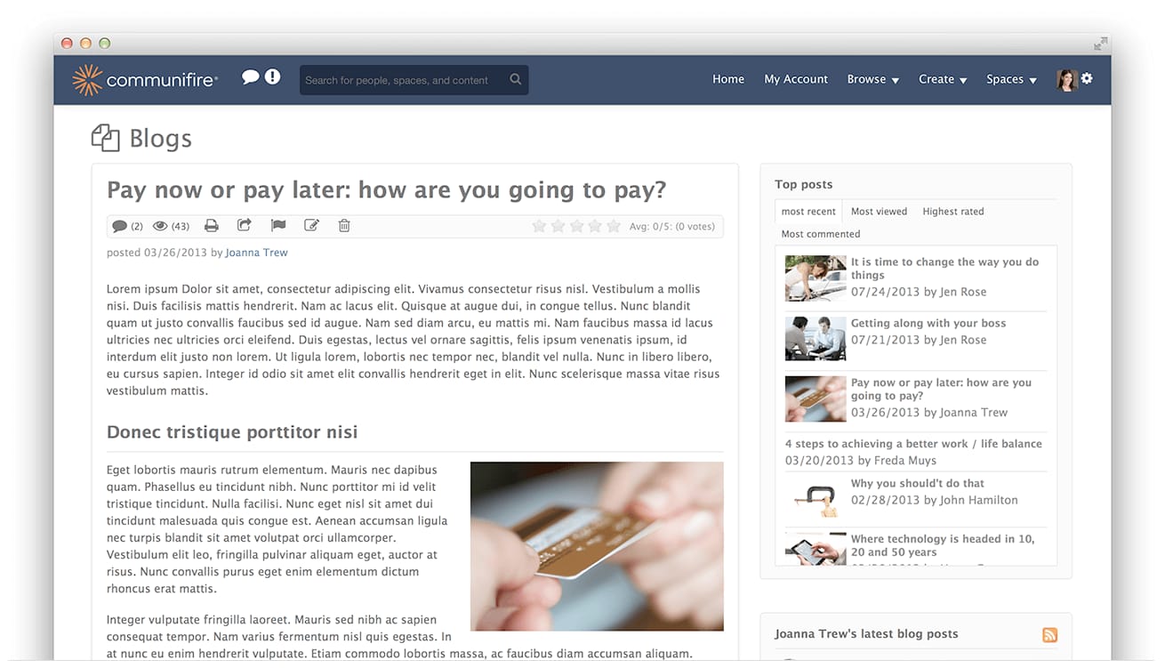The Blogging Platform Opens Up a Channel for Your People to Voice Their Opinions and Communicate