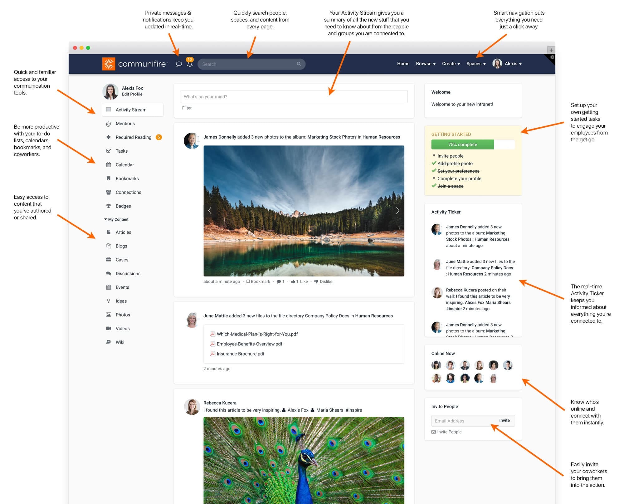 corporate intranet - activity stream