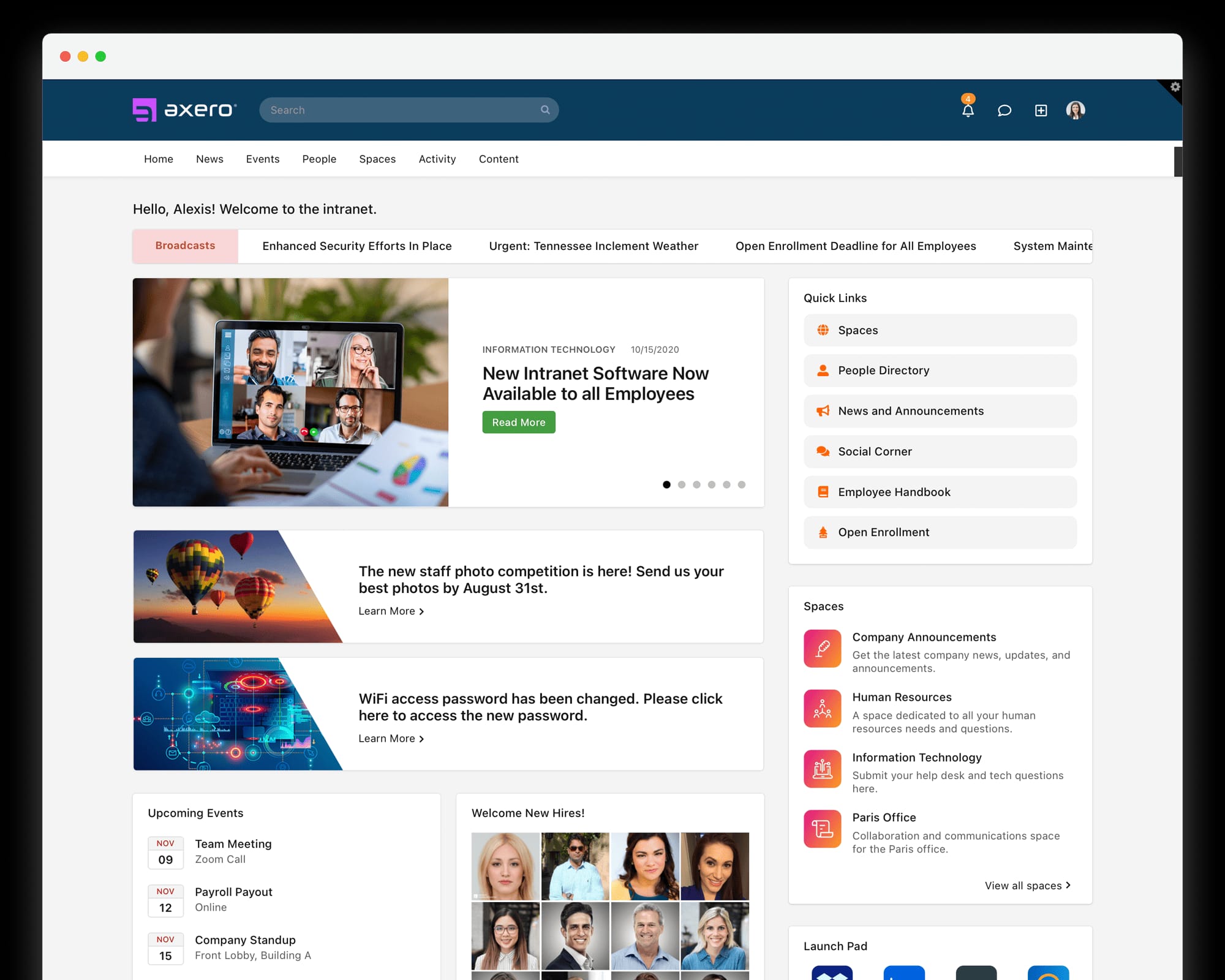 Intranet Software Homepage