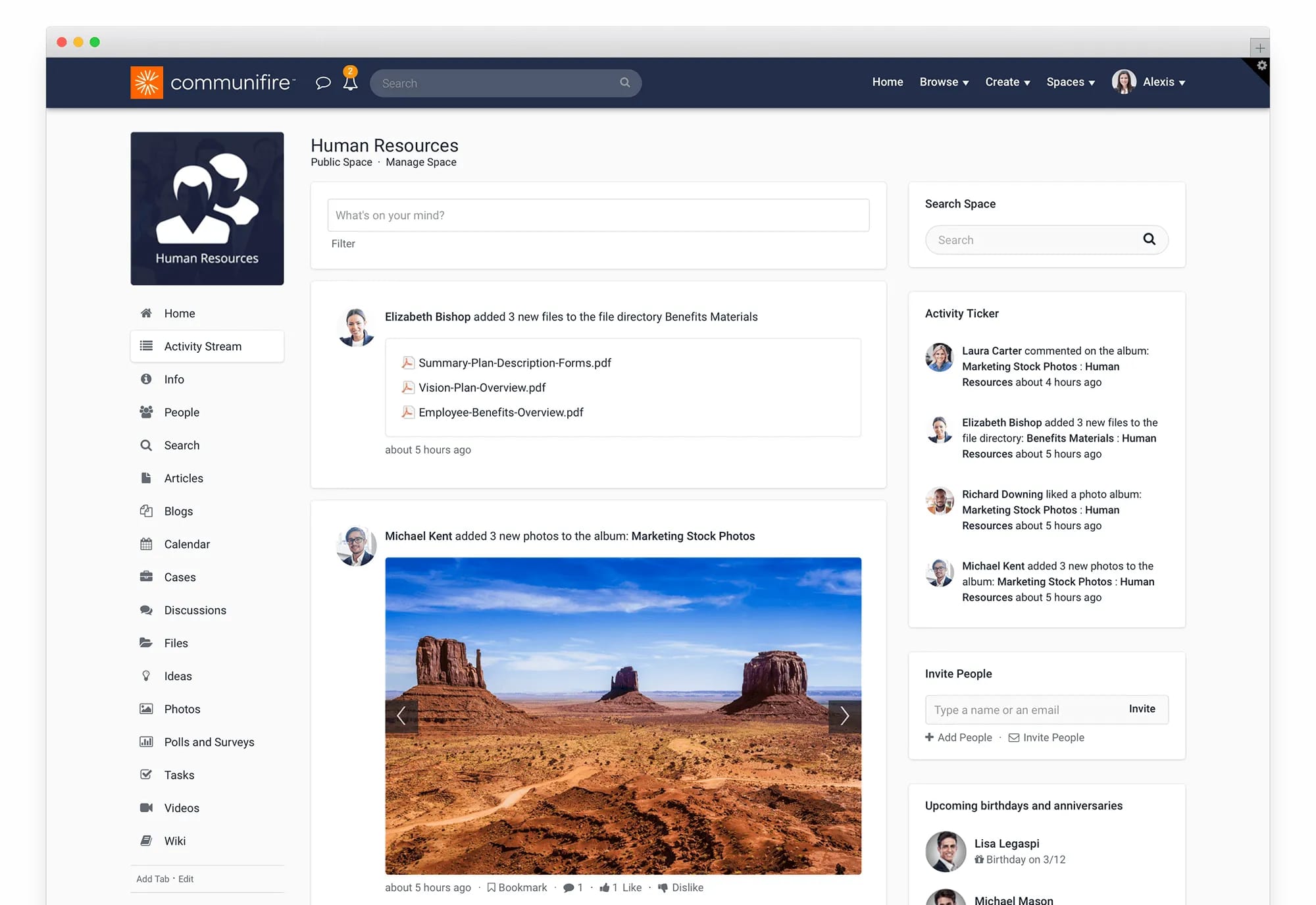 Enterprise Social Network - Activity Stream