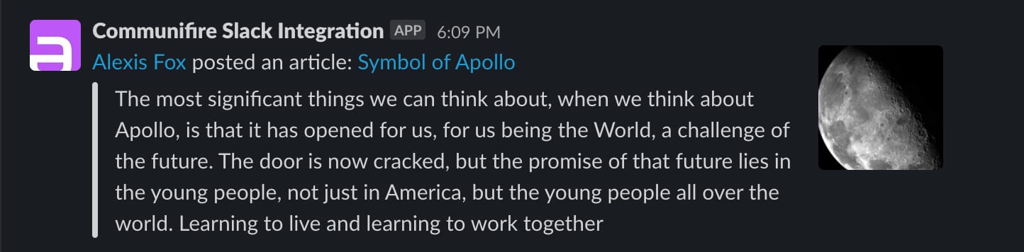 Axero Slack integration