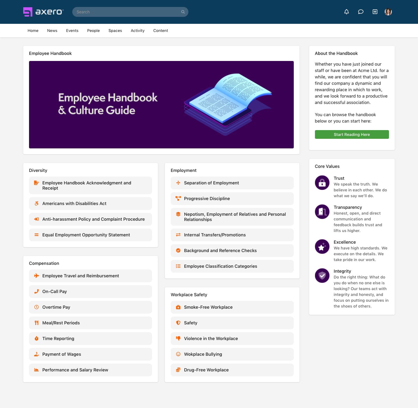 intranet screenshots