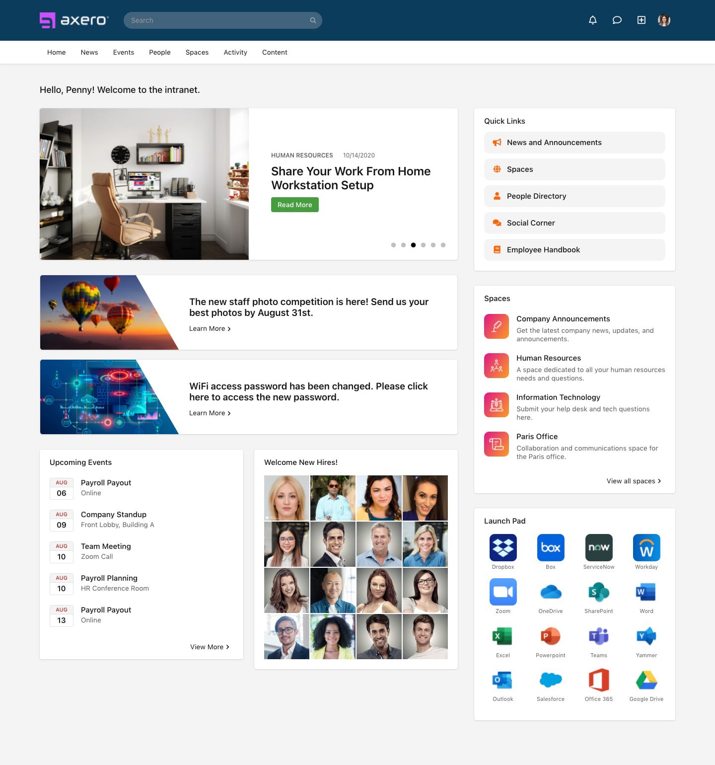 intranet screenshots