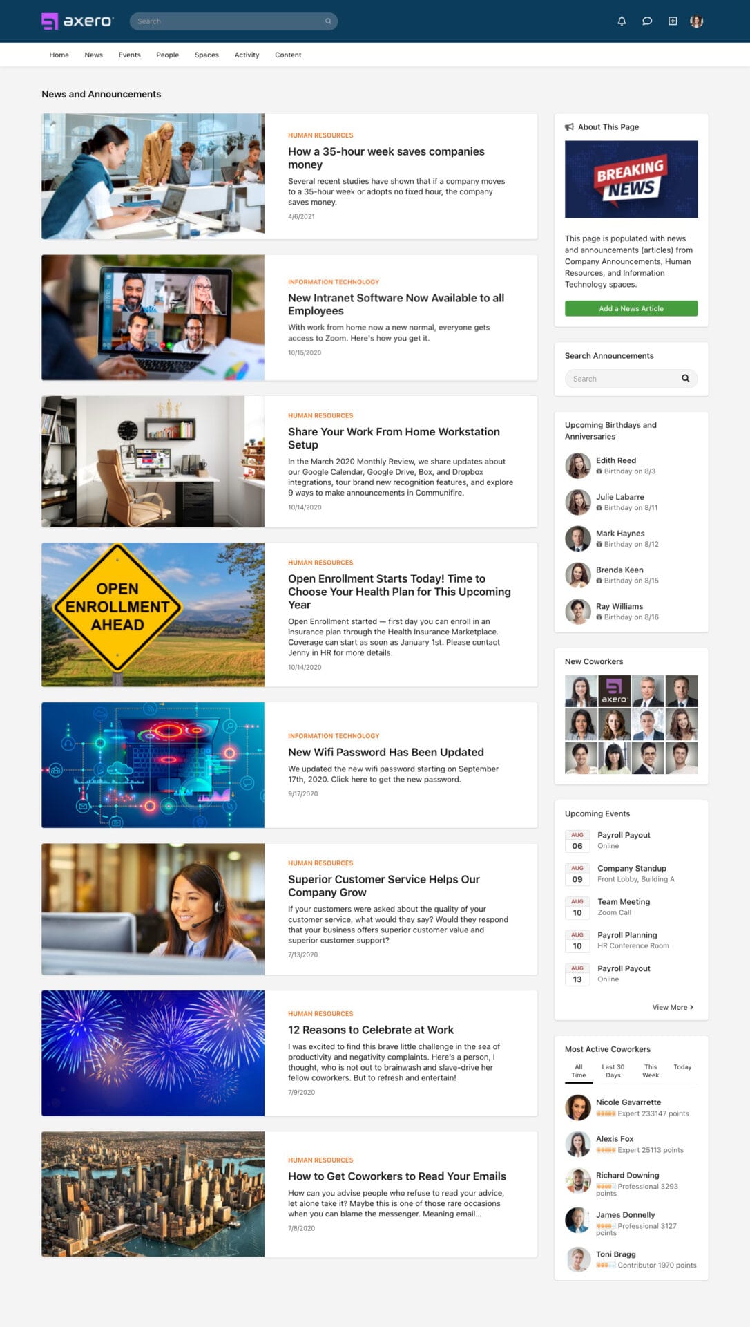 intranet screenshots