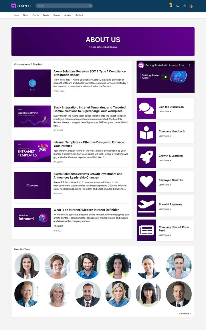 intranet screenshots - template