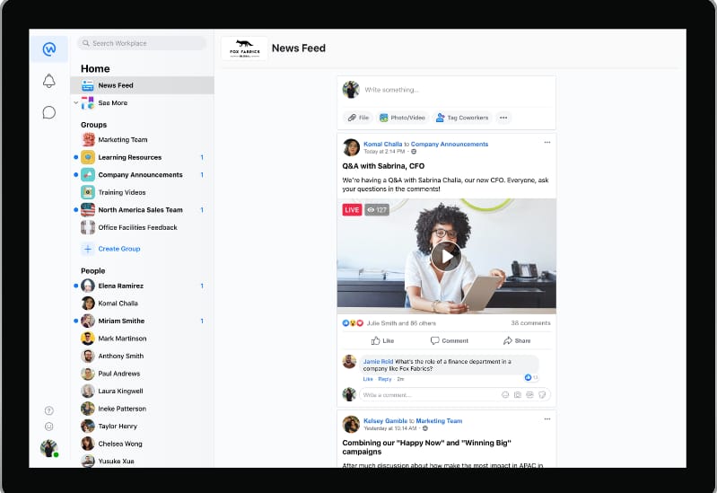 employee engagement platform - workplace from meta