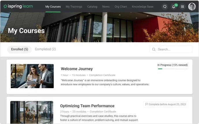 employee engagement software for learning and development - ispring learn