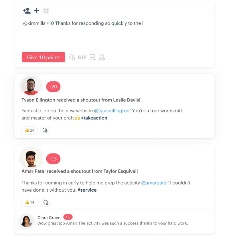 employee engagement software with peer to peer recognition - nectar