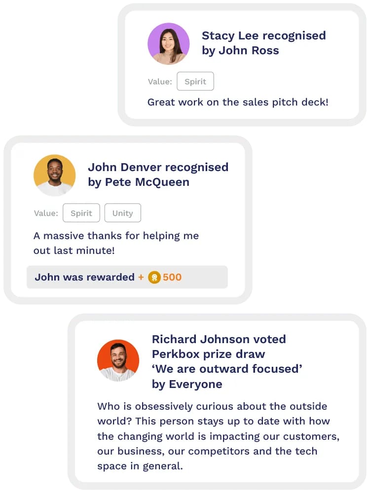 employee engagement tool for employee recognition - perkbox
