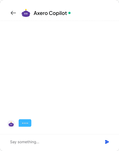 Axero Copilot chat where a user asks for the location of the onboarding space for IT employees and receives a detailed response.
