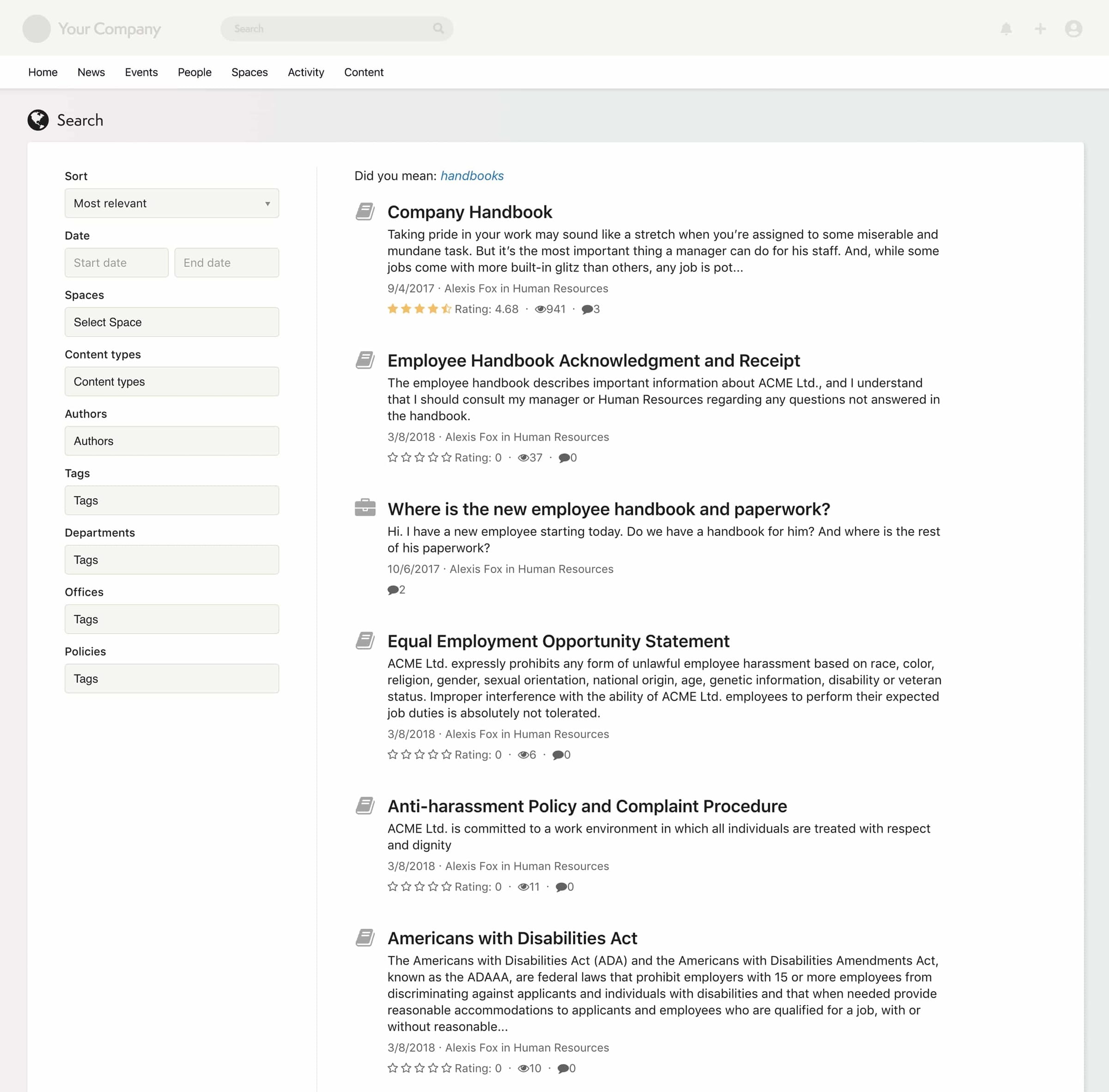 Intranet search
