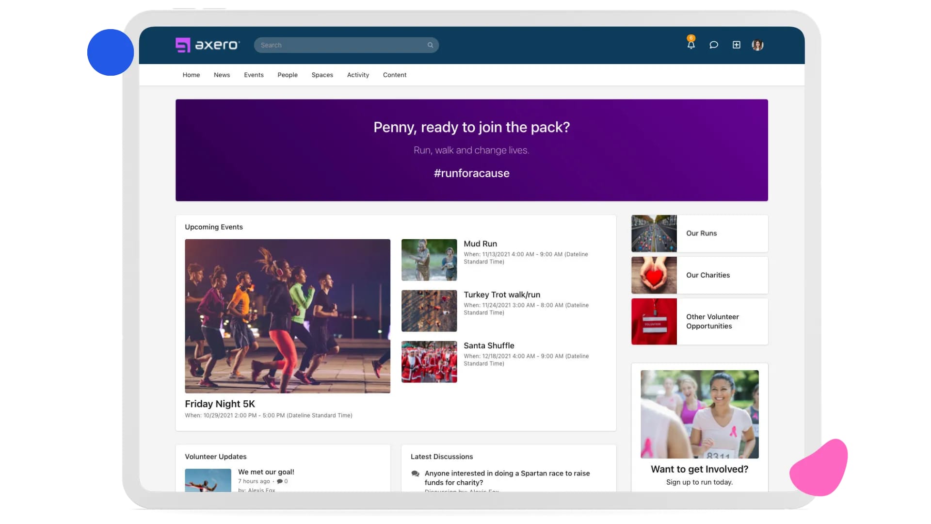 Company intranet with team collaboration spaces that help employees communicate, share content, and stay aligned.