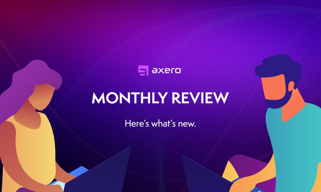 Axero monthly review newsletter