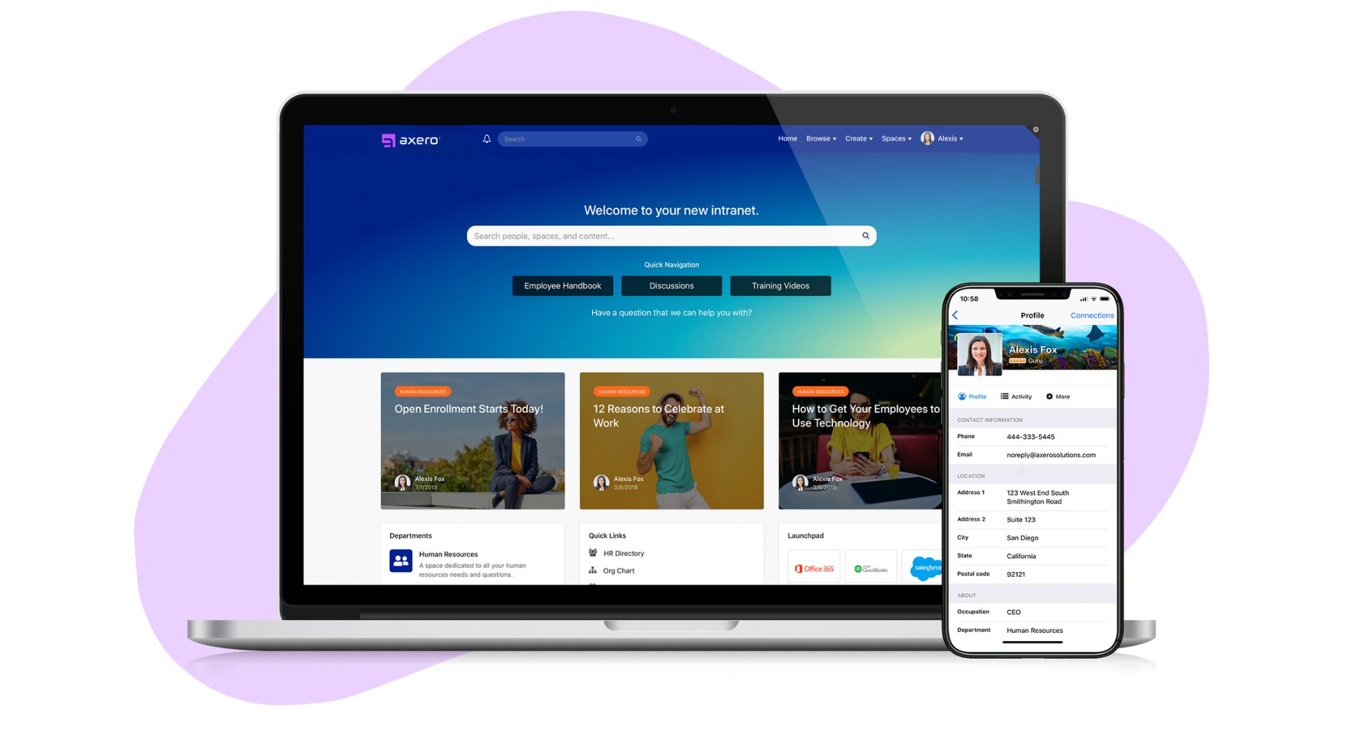 Axero modern intranet software
