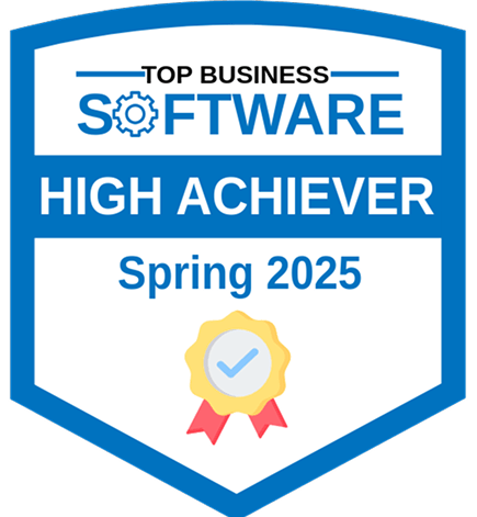 Top Business Software High Achiever badge Spring 2025